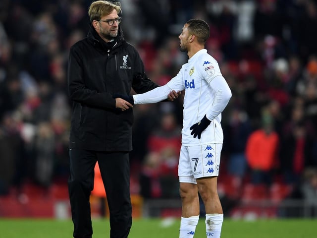 Liverpool manager Jurgen Klopp shakes hands with Kemar Roofe after the EFL Cup quarter-final clash at Anfield in November 2016.