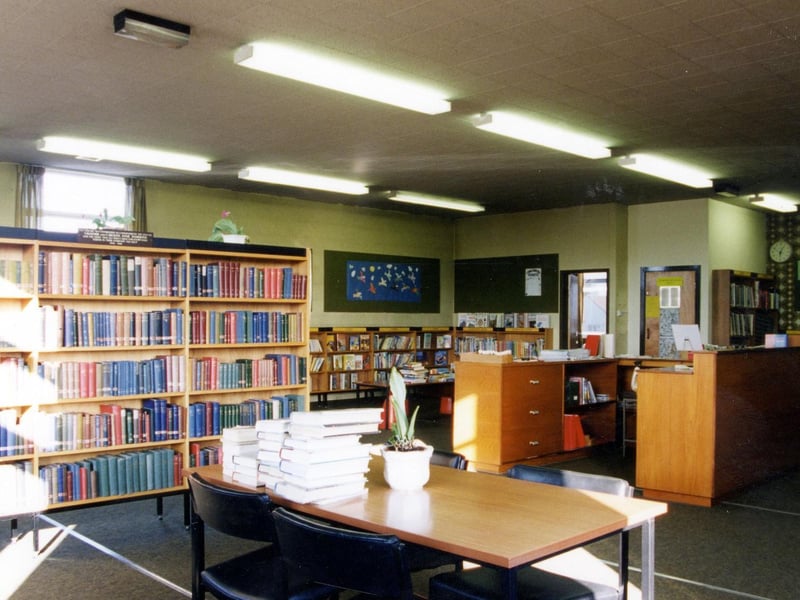 Inside Drighlington Library on Moorland Road. This branch opened in 1975 following the closure of the old library on Wakefield Road.