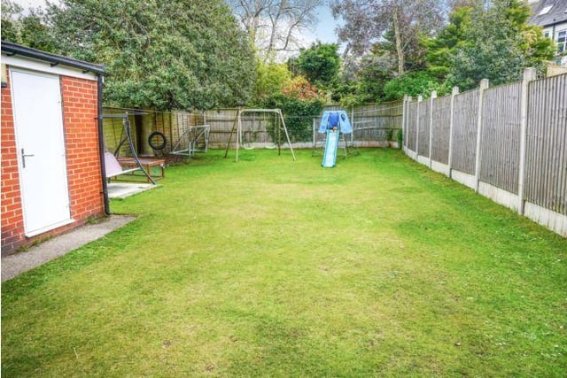 The rear garden is a superb size and is enclosed and private and mainly laid to lawn.
