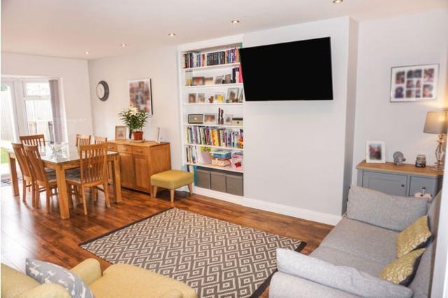 This family space is light and airy, with double patio doors leading out into the garden.