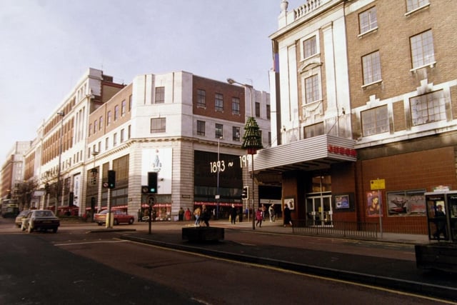 The Odeon cinema on the corner New Briggate and The Headrow pictured in March 1993.