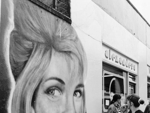 This street art mural on the wall at the Market Place Project on Kirkgate was proving a talking point in July 1993.