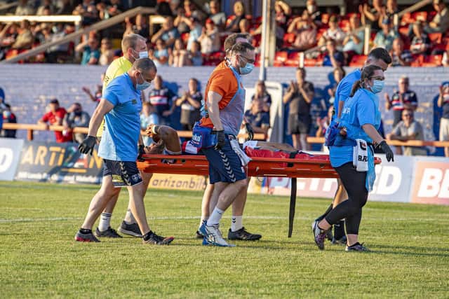 Bill Tupou was injured in a game agianst Castleford last June. Picture by Tony Johnson.