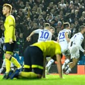 Kemar Roofe celebrates scoring the winning goal during the Championship clash against Blackburn Rovers at Elland Road on Boxing Day 2018. PIC: Getty