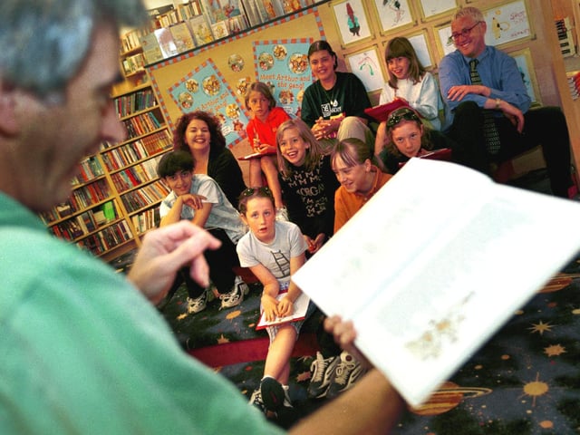 Alec Williams reads to pupils from Farnley Park, who were taking part in a Literacy Summer School at Borders Bookshop in the city centre. The scheme was designed to give children who start at the school in September a boost in their English skills.