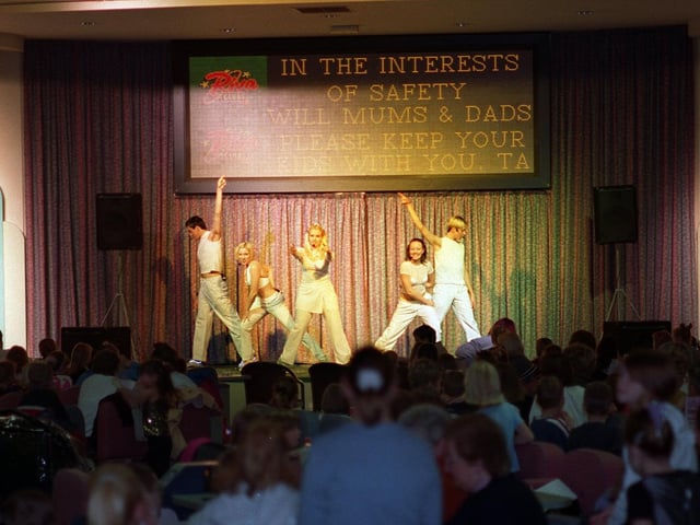 New Farnley's Riva Bingo Club hosted a fundraising concert in December 1999 in aid of the Yorkshire Evening Post Healthy Bones 2000 Scanner Appeal. Pictured on stage are Step by Step who entertained with a special 45 minute performance.