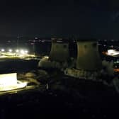 The moment the iconic cooling towers at Ferrybridge Power Station come down