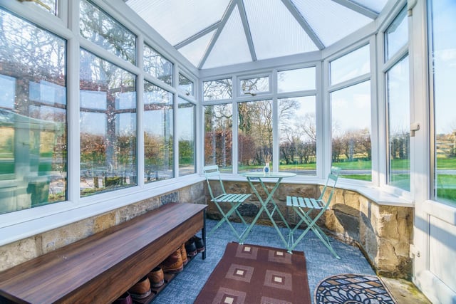 The conservatory/garden room is a great, light-filled place to store muddy boots after exploring the surrounding countryside or nearby Harewood House.