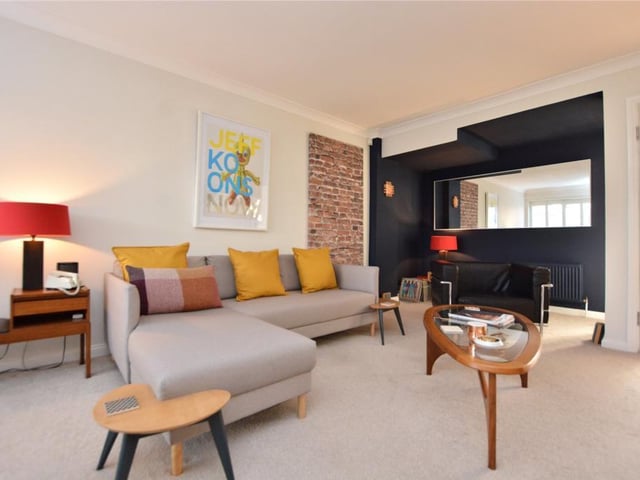 The stylish living space is great for relaxing with family.