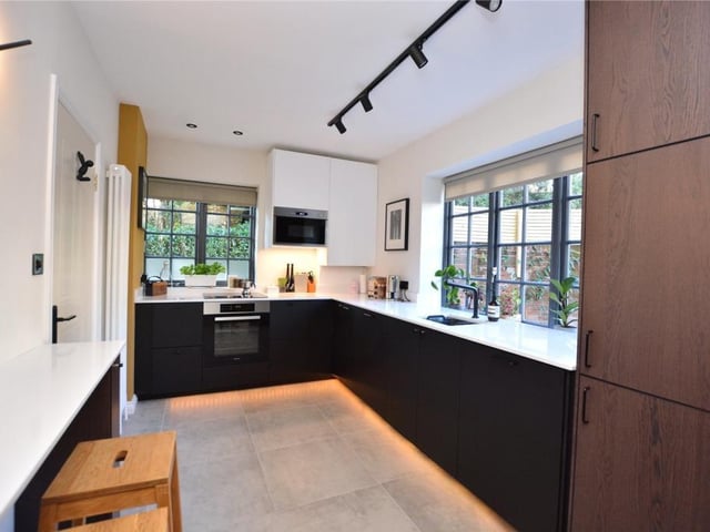 Off the dining area is a stylish contemporary kitchen which is fitted with a range of integrated appliances.