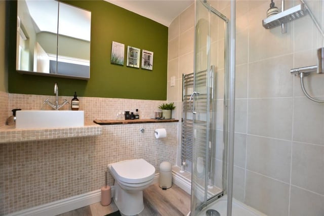 A bathroom which can be accessed from the guest bathroom and study space.