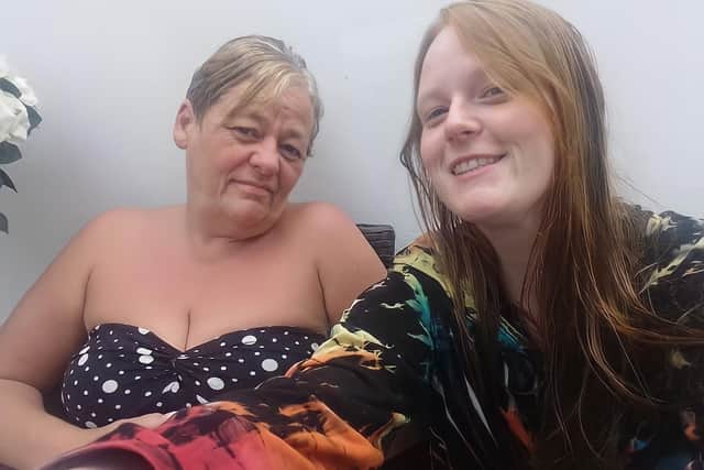 Sandra Lawrence, 58, lost her sight in 2017 just two weeks after being diagnosed with Doyne Honeycomb Dystrophy. Pictured with her daughter Laura Varley, 28.