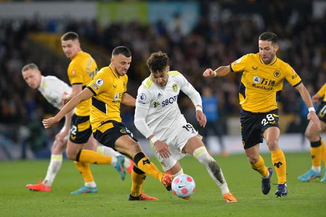 THRILLING WIN - Leeds United roared back from two goals down to beat 10-man Wolves at Molineux with Rodrigo scoring, but Bruno Lage said the red card was a bad decision. Pic: Bruce Rollinson