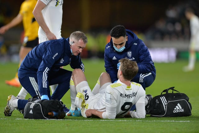 Patrick Bamford is treated for an injury.