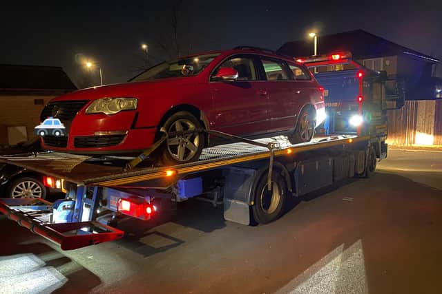 The car was seized by police and officers are searching for the driver (Photo: WYP)