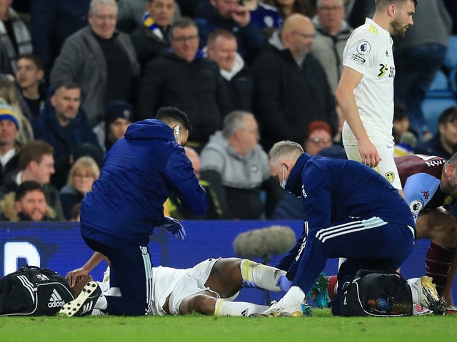Missed four games through an October muscle problem, injured his hamstring in January and suffered a knee tear against Aston Villa. Will be out for weeks yet.