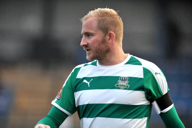 Dave Syers scored Farsley Celtic's second goal in their 2-1 victory at Curzon Ashton. Picture: Steve Riding.