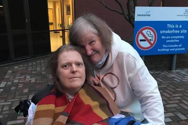 Jason and Sue Kelk, pictured together during one of Jason's trips outside St James' Hospital