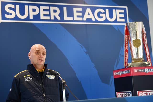 Richard Agar at this year's Super League launch. Picture by Simon Wilkinson/SWpix.com.