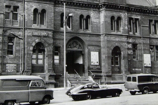 The entrance to the Cookridge Street Baths in April 1969. They were also known as Oriental and General Baths.
