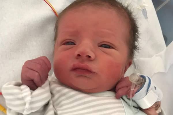 Seb Collins had to be resuscitated at birth. He had been starved of oxygen and had to be resuscitated before spending five days on a ventilator. He has since been diagnosed with cerebral palsy. Leeds Teaching Hospitals Trust has apologised to his family.