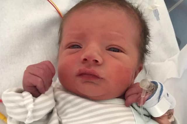Seb Collins had to be resuscitated at birth. He had been starved of oxygen and had to be resuscitated before spending five days on a ventilator. He has since been diagnosed with cerebral palsy. Leeds Teaching Hospitals Trust has apologised to his family.