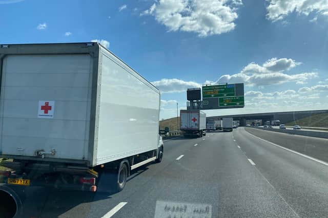 The charity’s convoy is making its way through the Netherlands, Germany, Austria, Hungary before reaching the Ukrainian border