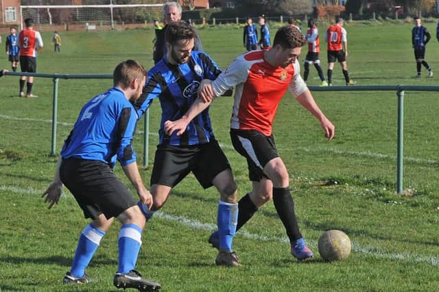 Jamie Halsall goes down the wing for Old Centralians during Saturday's West Yorkshire League Division 2 defeat to visitors Altofts. Picture: Steve Riding.