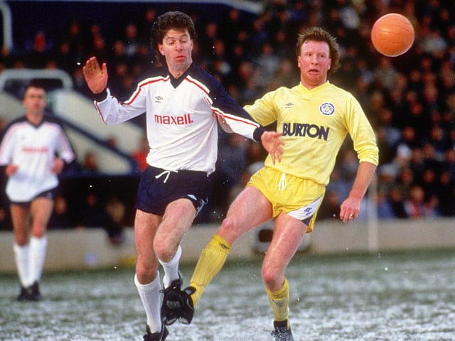Brendan Ormsby in action against Oldham Athletic at Boundary Park.