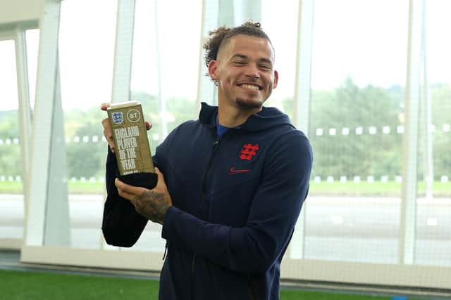 Kalvin Phillips is awarded England Player of the Year. Pic: Eddie Keogh.