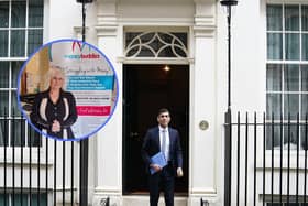 Chancellor Rishi Sunak and, inset, Sylvia Simpson, chief executive of Money Buddies. Pictures: UGC/PA.