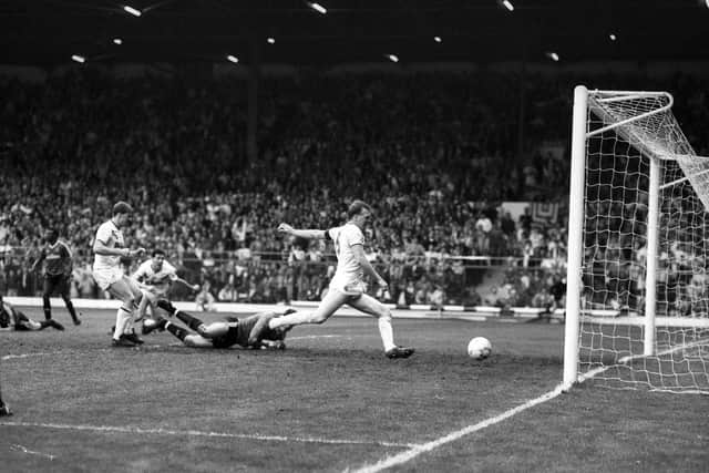 Brendan Ormsby scores the only goal of the Division 2 play off final second leg at Elland Road in May 1997. PIC: Gary Longbottom