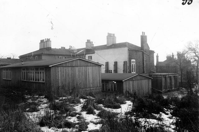 Temporary school premises to the back of Little Woodhouse Hall, situated off Hyde Terrace in January 1963. It was part of the Child Guidance Clinic.