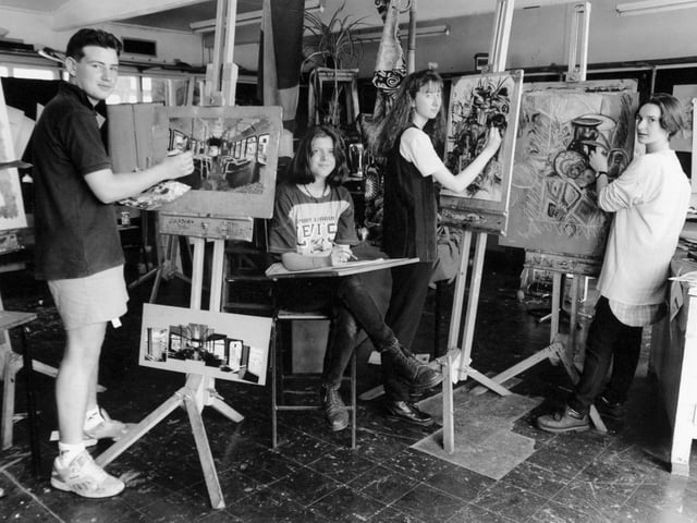 Young Leeds artists pictured in July 1994. They are, from left, Chris Leach, Rosie Harris, Katherine Round and Jenny Baker.