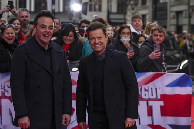 Anthony McPartlin (left) and Declan Donnelly arrive for Britain's Got Talent auditions held at The London Palladium, Soho, in London.