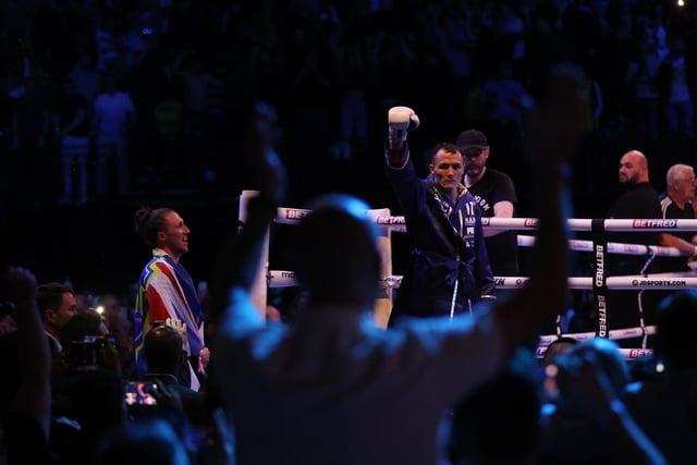 Luke Ayling on his ring walk as Josh Warrington takes centre stage.
Picture By Mark Robinson Matchroom Boxing.