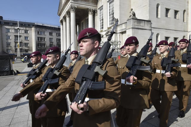 4PARA exercised their freedom of the city by marching through the city.