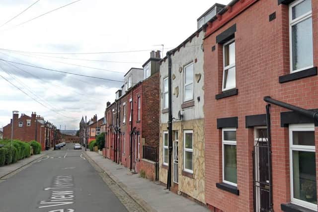 A toddler was taken to hospital after falling from a first floor window in Temple View Terrace, Leeds.