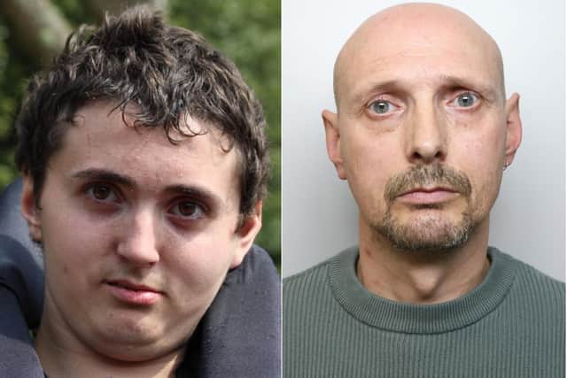 Alan Bird, right, was given a life sentence with a minimum of eight years in prison after being found guilty of murdering his son Lewis Turner, left.