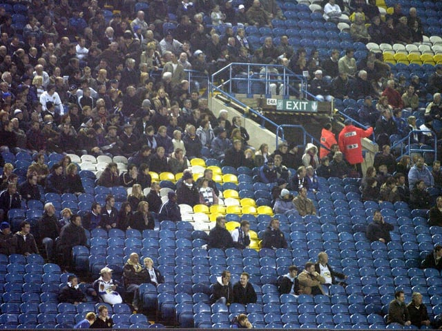 Empty seats in the East Stand. The game was enjoyed by 18,433 fans.
