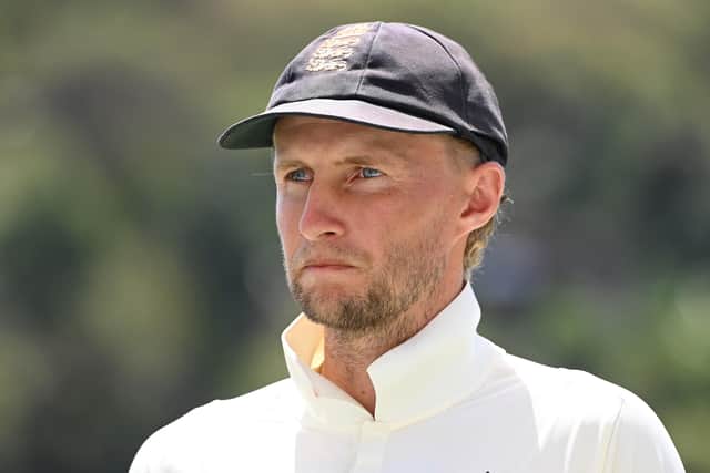 England captain Joe Root after losing the third Test match against West Indies. (Photo by Gareth Copley/Getty Images)