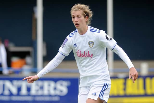 Abbie Brown opened the scoring for Leeds United Women in the 2-1 win at Norton & Stockton Ancients with a sensational freekick. Picture: Steve Riding.