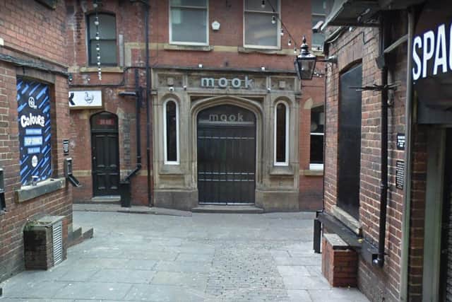 Leighton Wood is on trial at Leeds Crown Court accused of attempted murder by stabbing a man in the chest in Hirst's Yard, outside Mook Bar.
