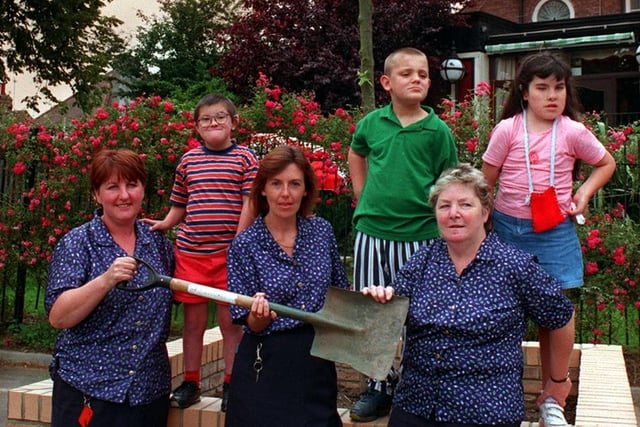 Staff at Marks & Spencer's Moortown branch planted a tree in the car park in July 1999 with the help of deaf children from Grafton School. Pictured, from left, are Julie Cull, Joe Roberts, Lynn Robson, Darren Reid, June Wheelhouse and Soozie Bentley.
