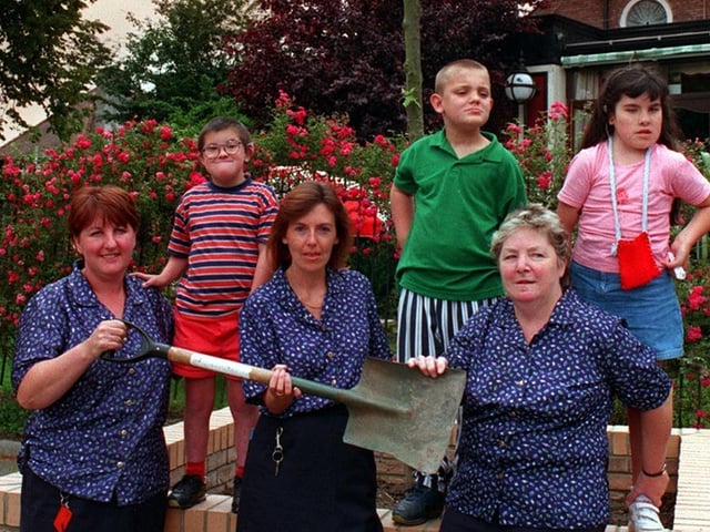 Staff at Marks & Spencer's Moortown branch planted a tree in the car park in July 1999 with the help of deaf children from Grafton School. Pictured, from left, are Julie Cull, Joe Roberts, Lynn Robson, Darren Reid, June Wheelhouse and Soozie Bentley.