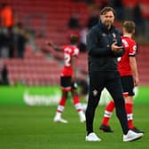 LIFT OFF: Boss Ralph Hasenhuttl saw his Southampton side bag their first win of the current Premier League season at the eighth attempt back in October through a 1-0 victory against Leeds United at St Mary's, above. Photo by Dan Mullan/Getty Images.
