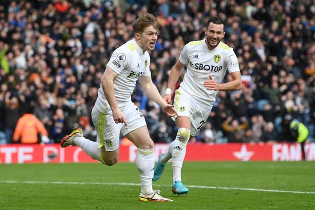 PUZZLE: Even with Patrick Bamford injured, Leeds United boss Jesse Marsch won't be able to start all of Joe Gelhardt, left, Jack Harrison, right, Raphinha, Rodrigo and Dan James in his current system at the same time. Photo by Michael Regan/Getty Images.