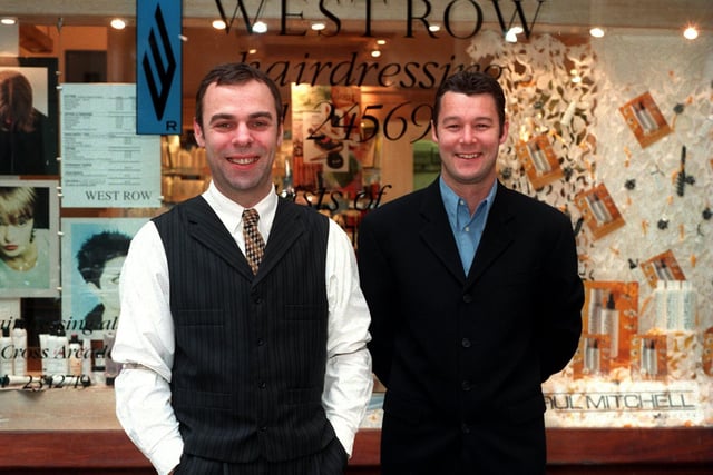 West Row hairdressing salon in the Victoria Quarter was celebrating its 10th birthday. Pictured are owners Mark Westerman and Steve Rowbottom.