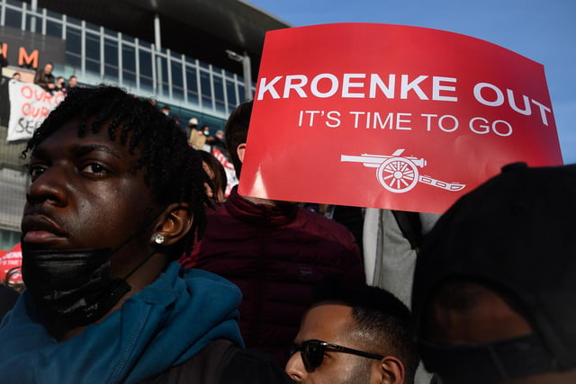Arsenal fans have actively protested Stan Kroenke's ownership of the club, with the American accused of treating the club like a "business commodity". The club have won four FA Cups in his time but have not been serious title contenders.