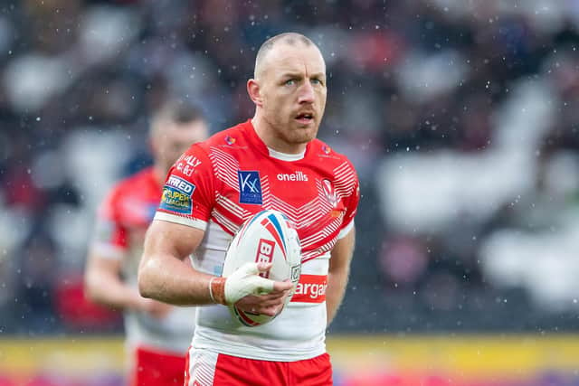 Captain James Roby could make his 500th appearance for St Helens against Leeds Rhinos on Friday night. Picture: Allan McKenzie/SWpix.com.